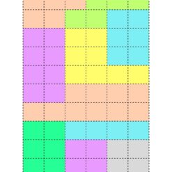 Bild av en svårare och större version av Tetrisinspirerat pussel med komplexa blockformationer.