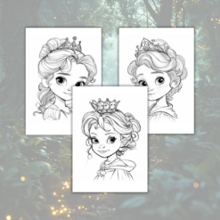 sagotanten 6 söta prinsessmålarbilder med barnprinsessor